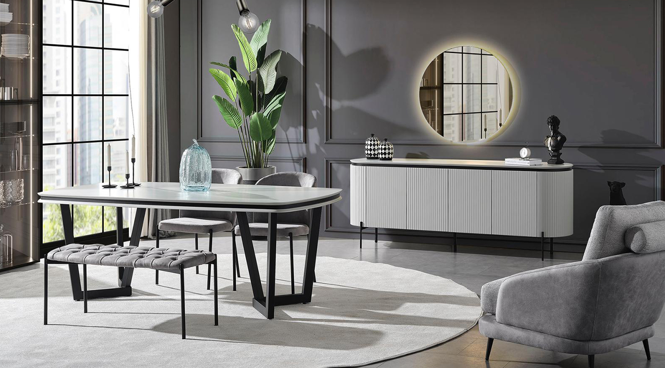 Tesla Plus Modern Yemek Odası Takımı Yemek Odası