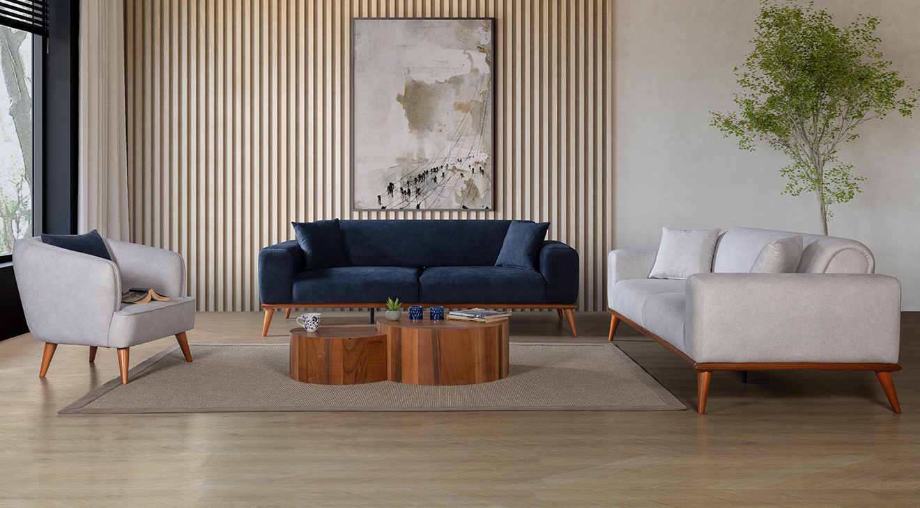 Lebons Ahşap Ayaklı Yataklı Koltuk Takımı Yataklı Koltuk Takımları