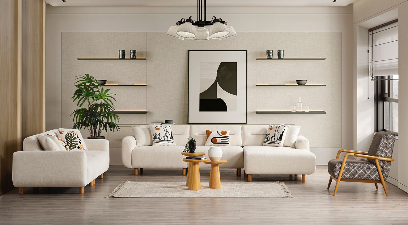 Buğlem Kanepeli Köşe Koltuk Takımı Köşe Koltuk