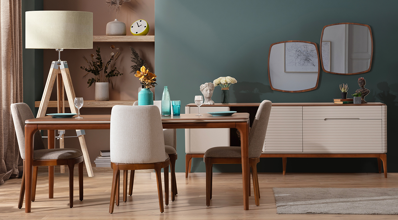 İnci Ceviz Yemek Odası Takımı Yemek Odası