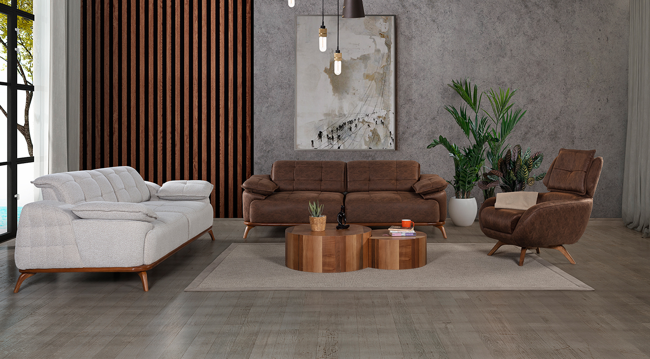 Loft Ahşap Ayaklı Yataklı Koltuk Takımı Yataklı Koltuk Takımları