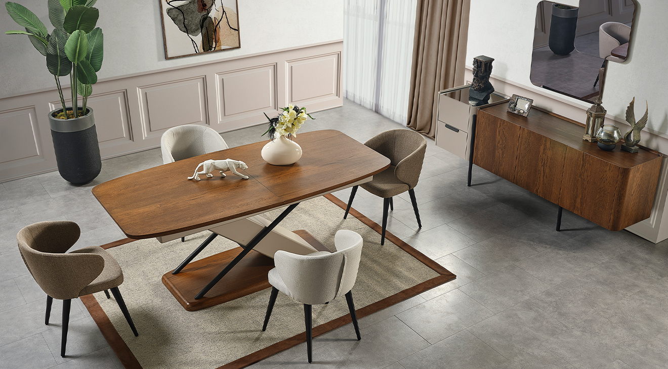 Nobel Ahşap Ayaklı Yemek Odası Takımı Yemek Odası