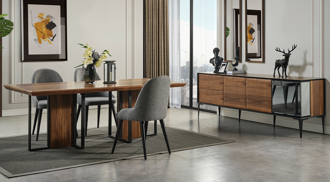 Palvin Ahşap Ayaklı Yemek Odası Takımı Yemek Odası