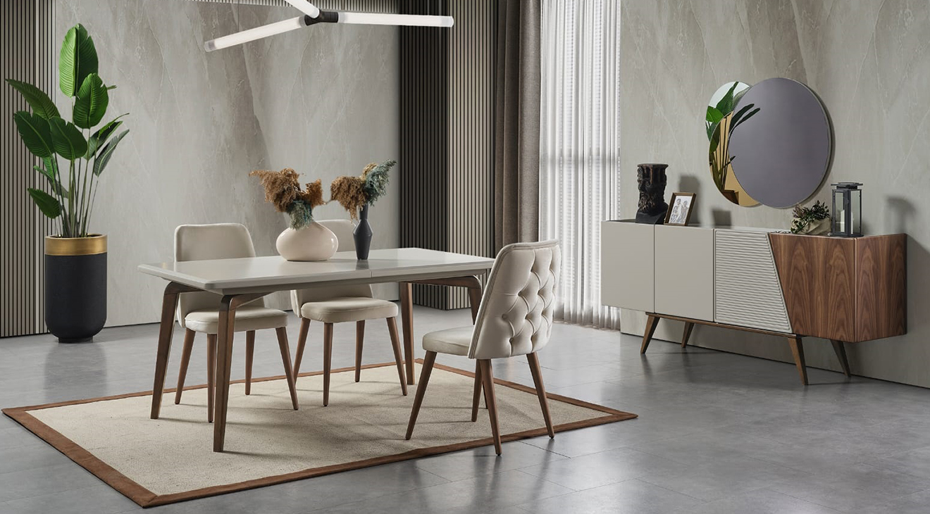 Trend Ahşap Ayaklı Yemek Odası Takımı Yemek Odası