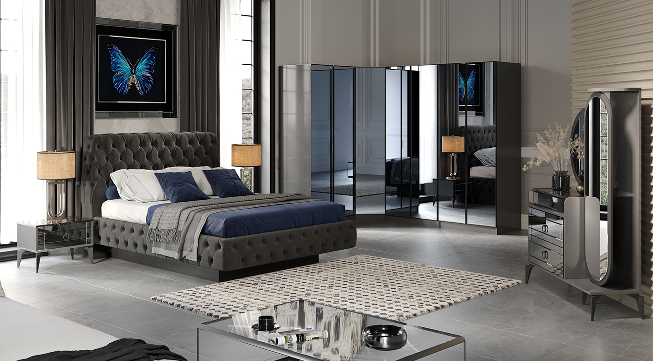 Beyoğlu Köşe Dolaplı Yatak Odası Takımı Köşe Dolap