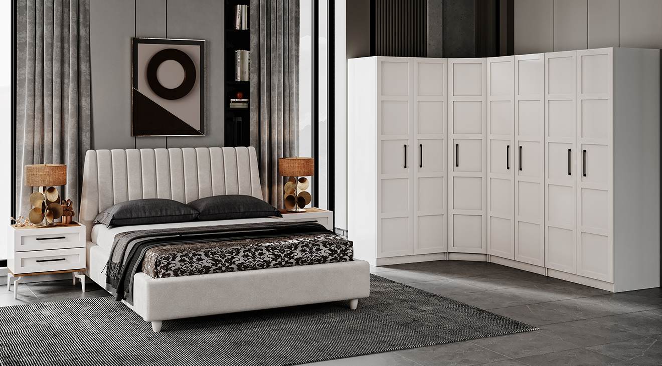 Sirkeci Aytaşı Köşe Dolaplı Yatak Odası Takımı Giyinme Odası