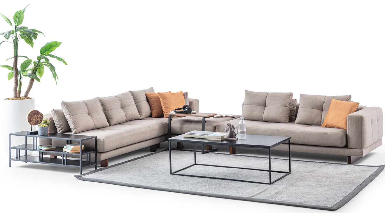 Colosseum Ahşap Ayaklı Modern Köşe Koltuk Takımı Modern Köşe Takımları