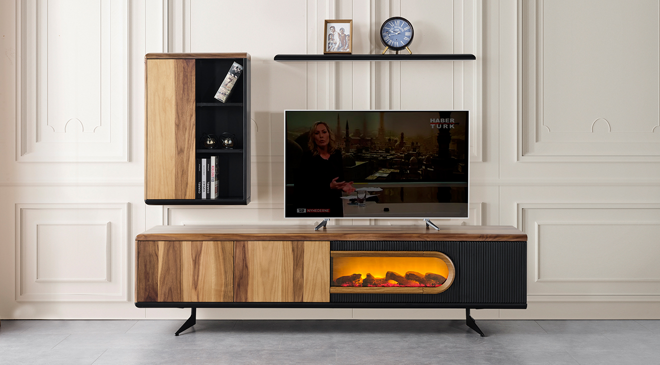 Dragon Şömineli Tv Ünitesi TV Ünitesi