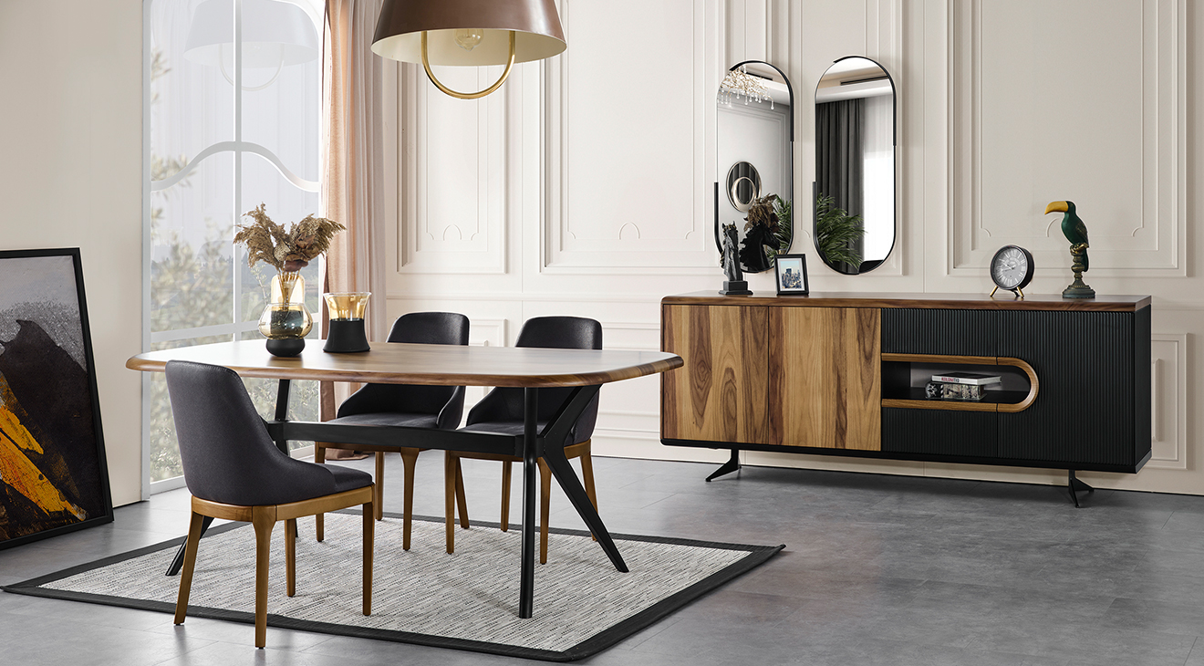 Dragon Ceviz Yemek Odası Takımı Yemek Odası