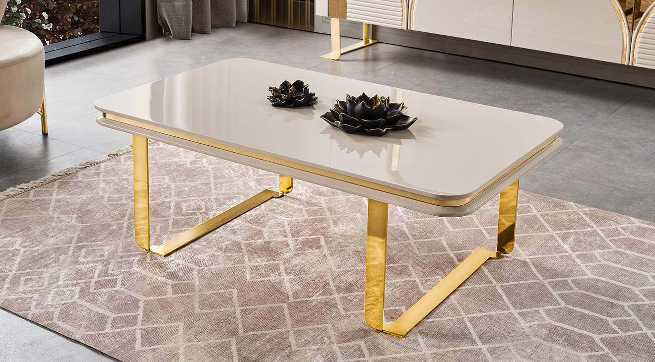 İmaj Gold Metal Ayaklı Orta Sehpa Orta Sehpa