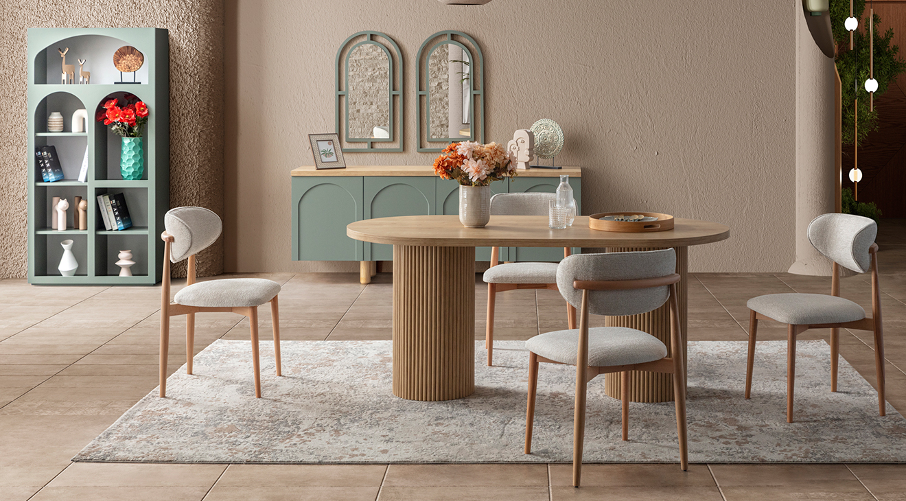 Siena Yeşil Modern Yemek Odası Takımı Yemek Odası