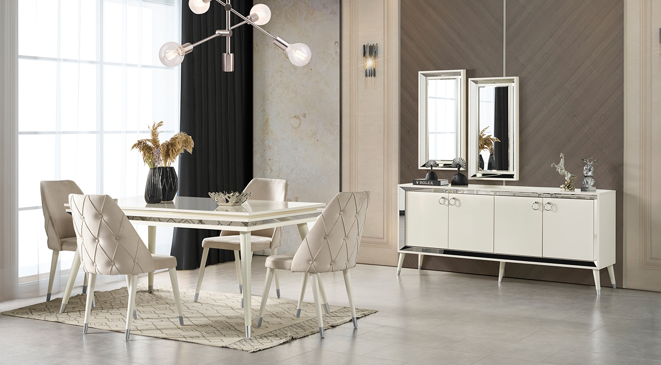 Lotus Ahşap Ayaklı Yemek Odası Takımı Yemek Odası