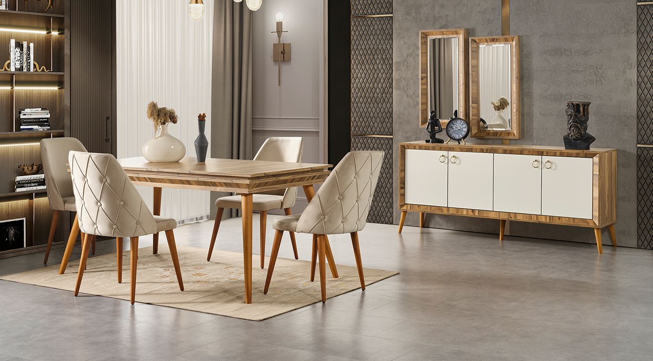 Anadolu Ahşap Ayaklı Yemek Odası Takımı Yemek Odası