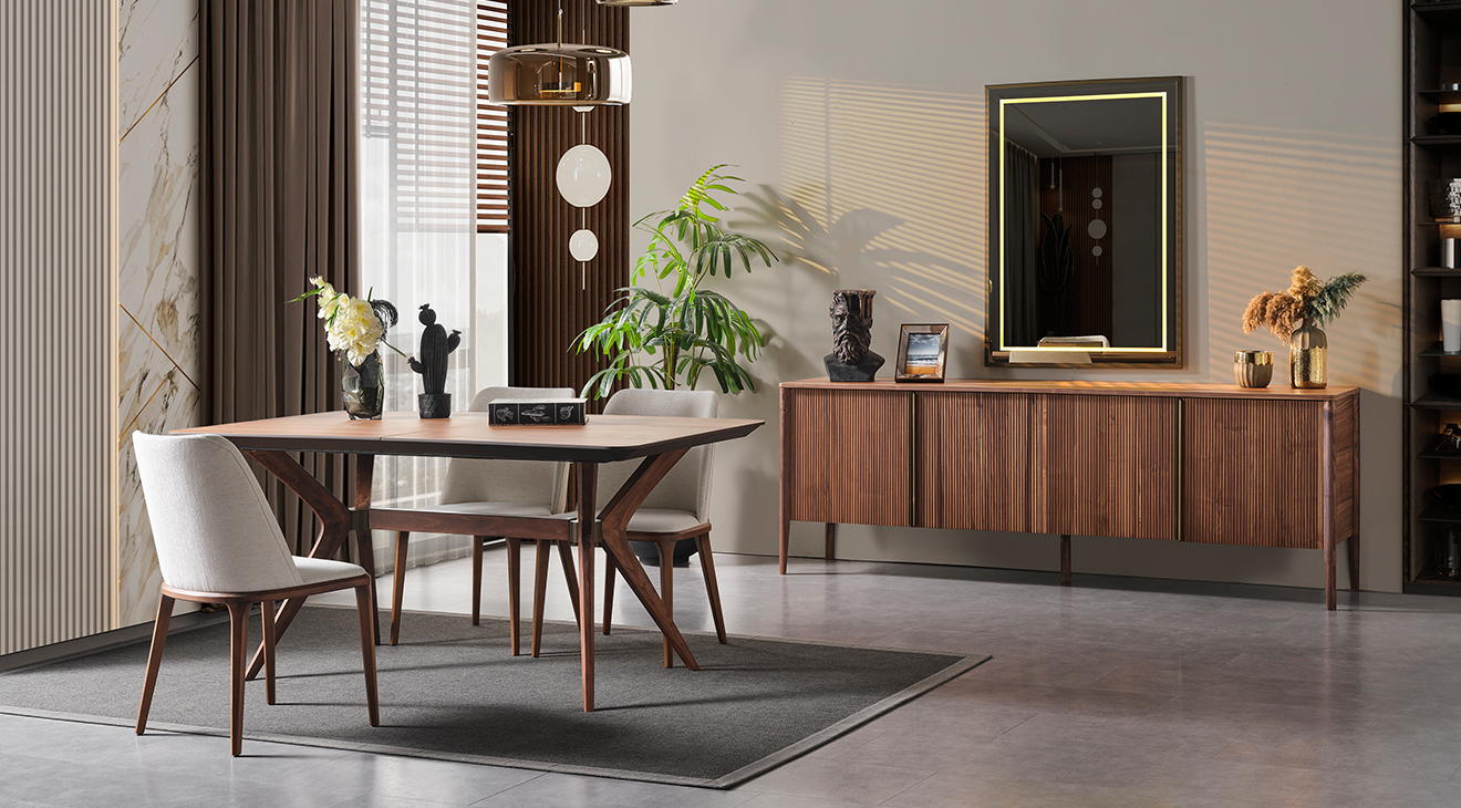 Antik Ahşap Ayaklı Yemek Odası Takımı Yemek Odası