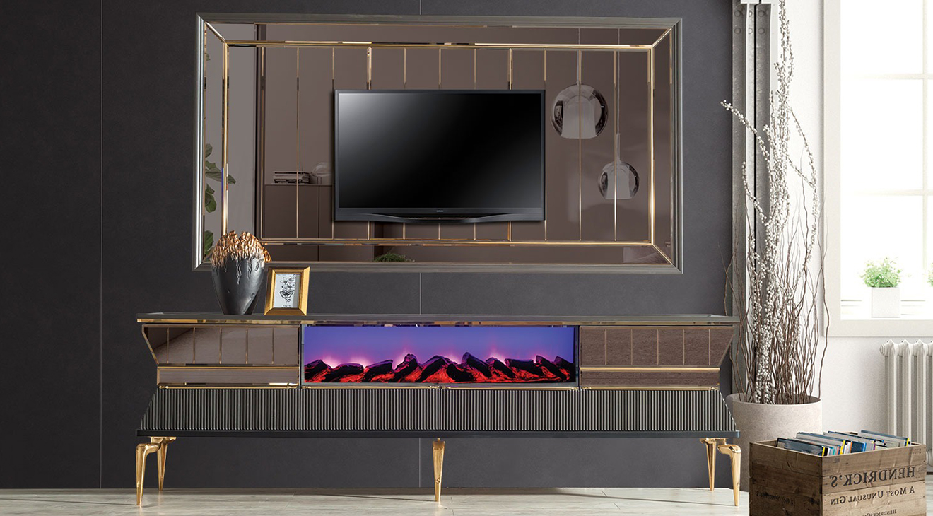 Valentina Şömineli Tv Ünitesi TV Ünitesi