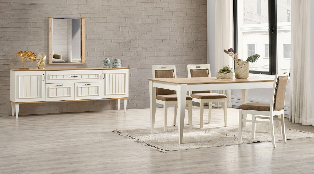 Bodrum Ahşap Ayaklı Yemek Odası Takımı Yemek Odası