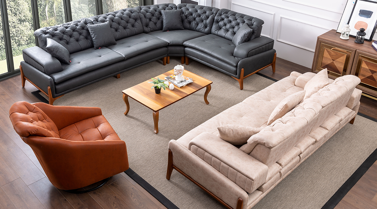 Granada Ses Sistemli Kanepeli Köşe Koltuk Takımı