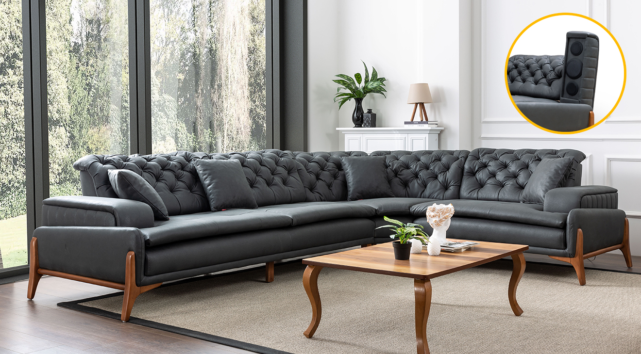 Granada Ses Sistemli Köşe Koltuk Takımı Köşe Koltuk