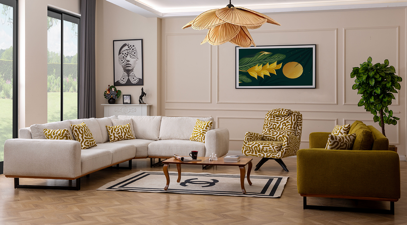 Dante Kanepeli Köşe Koltuk Takımı Köşe Koltuk