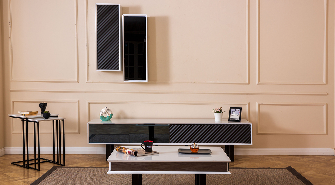 Efes Beyaz Modern Tv Ünitesi TV Ünitesi