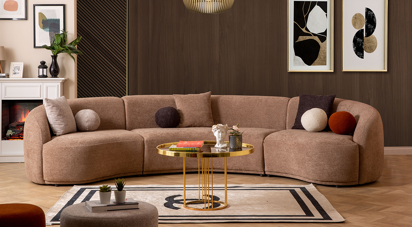 Elips Köşe Koltuk Takımı Köşe Koltuk