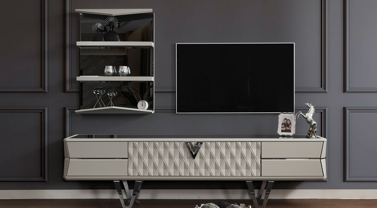Velar Metal Ayaklı Tv Ünitesi TV Ünitesi