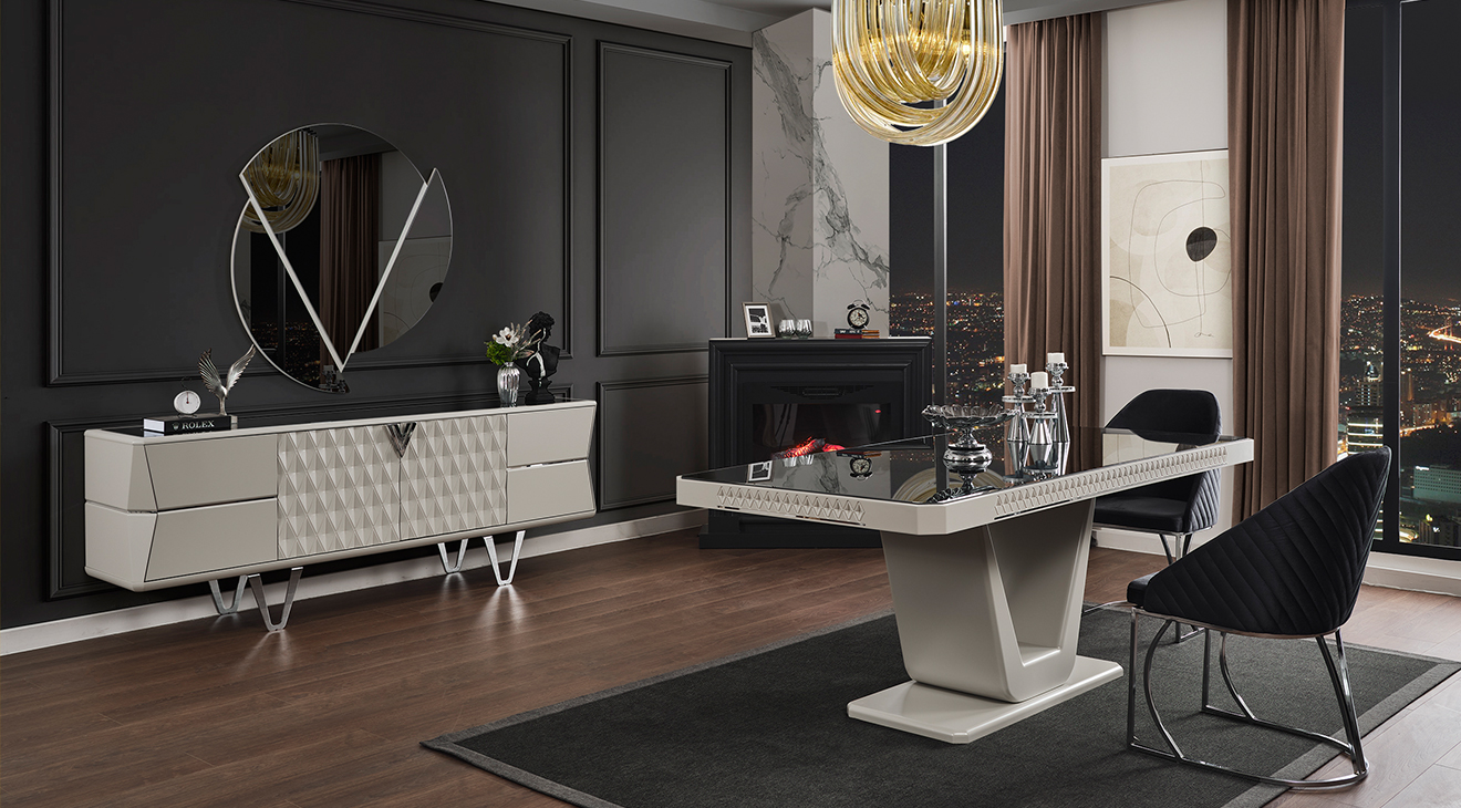 Velar Metal Ayaklı Yemek Odası Takımı Yemek Odası