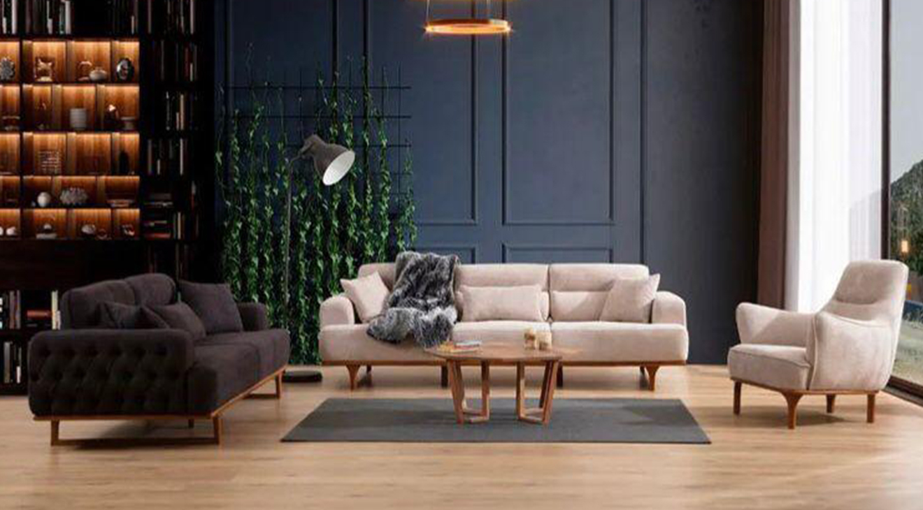 Vera Ahşap Ayaklı Modern Koltuk Takımı Modern Koltuk Takımı