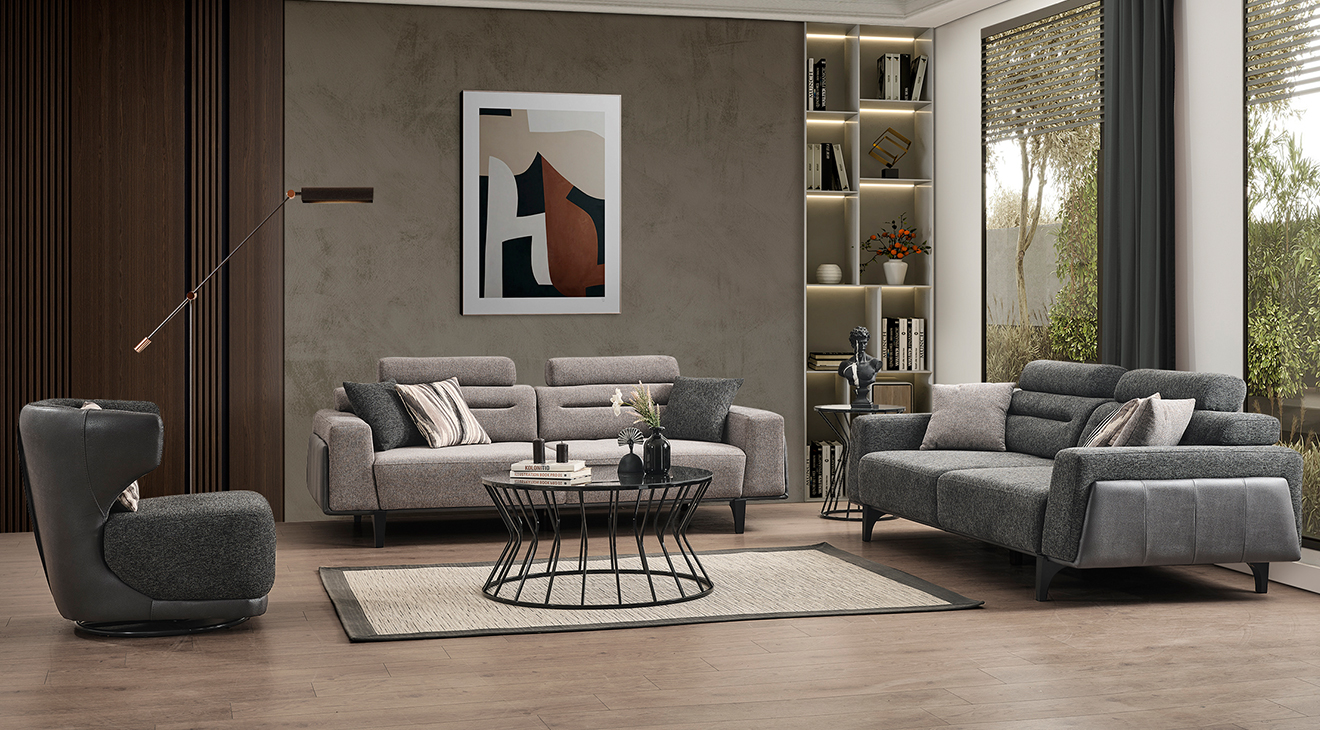 Oslo Gri Modern Koltuk Takımı Modern Koltuk Takımı