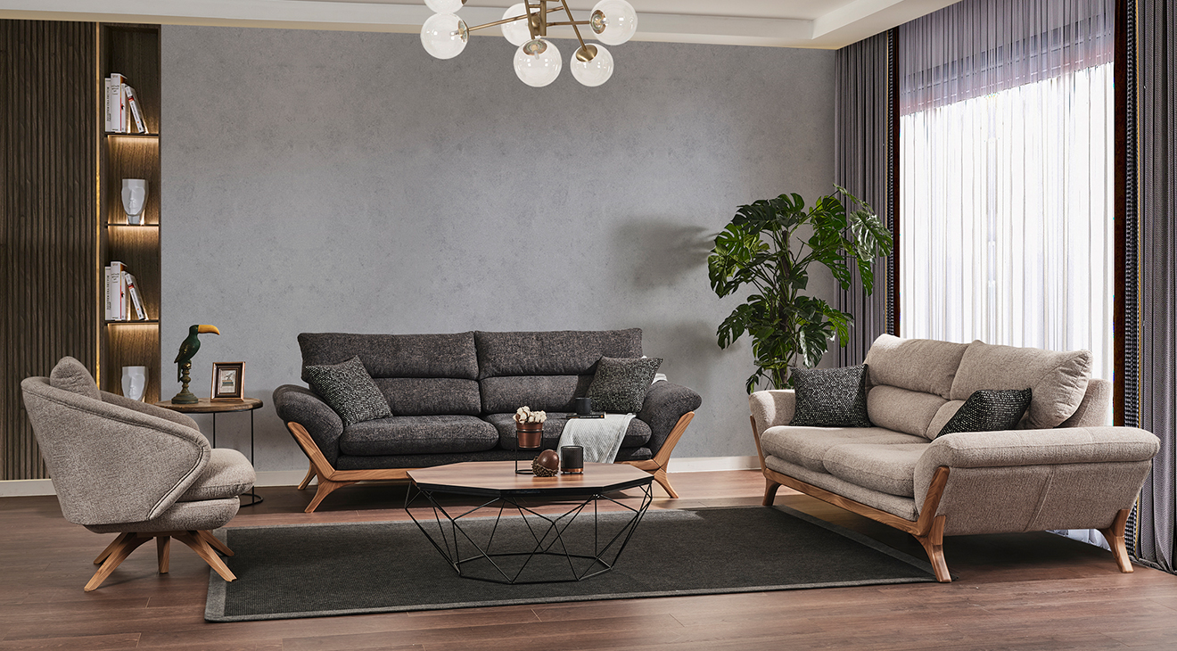 Panama Ahşap Ayaklı Yataklı Koltuk Takımı Yataklı Koltuk Takımları