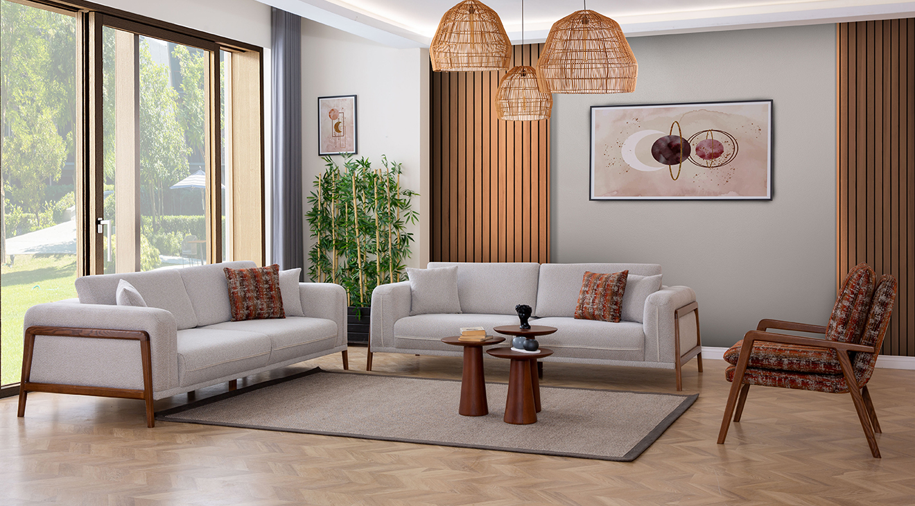 Mia Modern Ahşap Ayaklı Koltuk Takımı Modern Koltuk Takımı