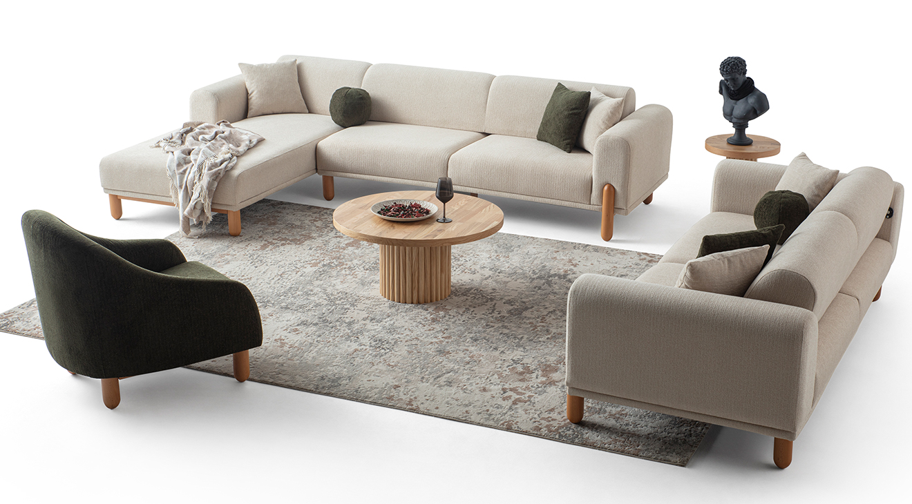 Ruby Kanepeli Köşe Koltuk Takımı Köşe Koltuk