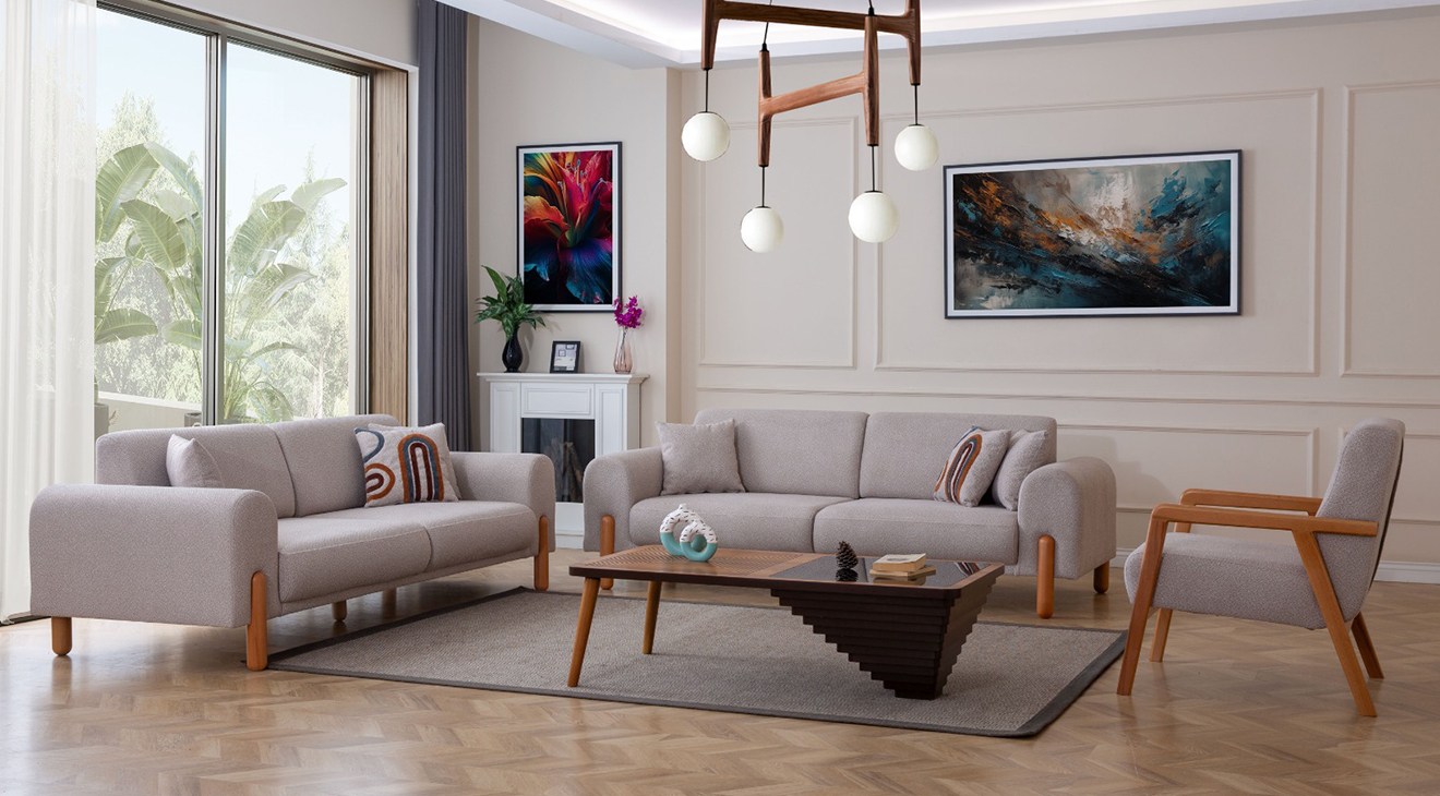 Bubble Ahşap Ayaklı Yataklı Koltuk Takımı Yataklı Koltuk Takımları