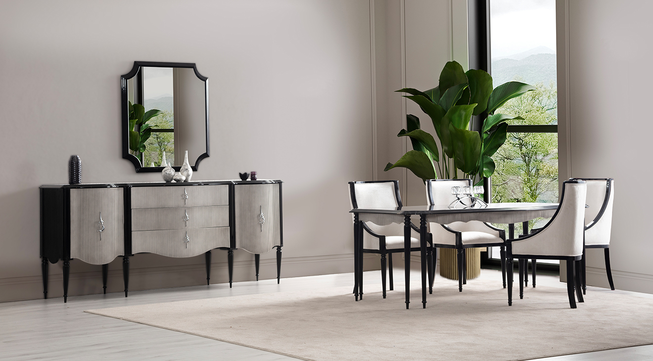 Maserati Ahşap Ayaklı Yemek Odası Takımı Yemek Odası