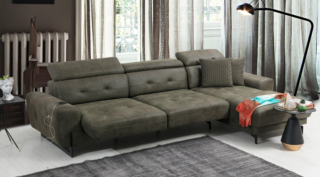 Flora Motorlu USB Girişli Köşe Koltuk Takımı Motorlu Köşe Takımları