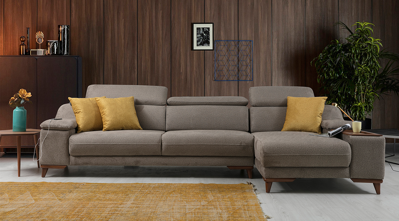 Mustang Relax Motorlu USB Girişli Köşe Koltuk Takımı Motorlu Köşe Takımları