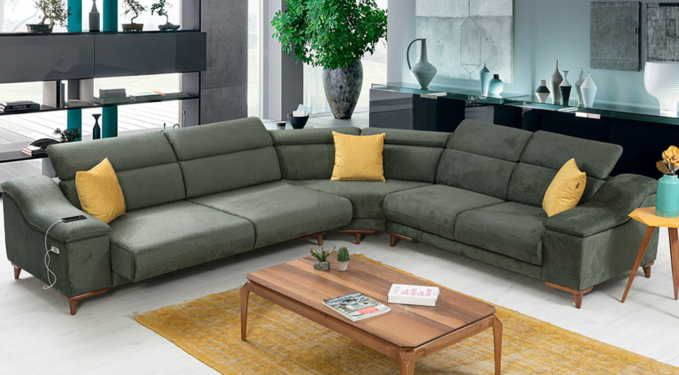 Mustang Motorlu USB Girişli Köşe Koltuk Takımı Motorlu Köşe Takımları