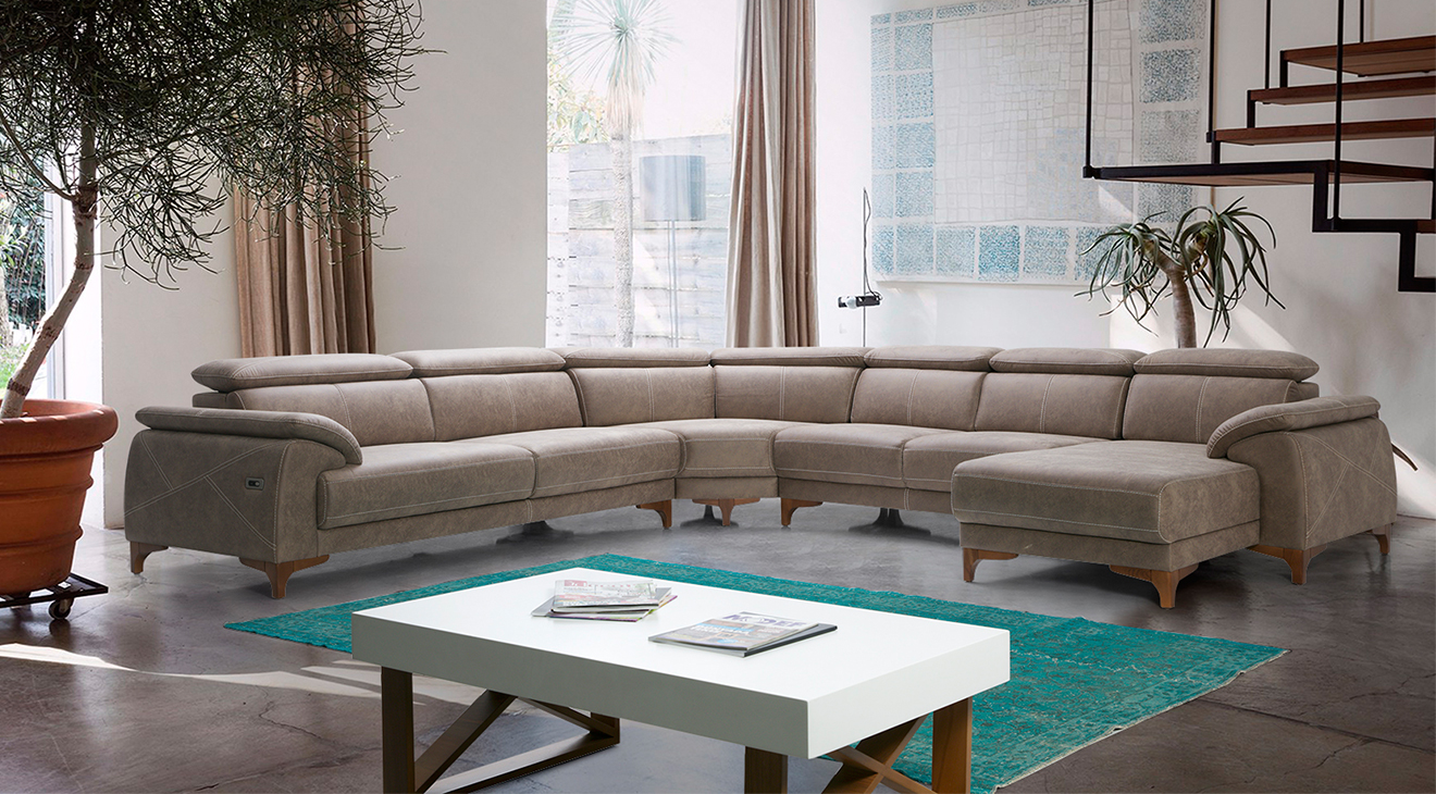 Oscar U Motorlu USB Girişli Köşe Koltuk Takımı 2 Motorlu Köşe Takımları