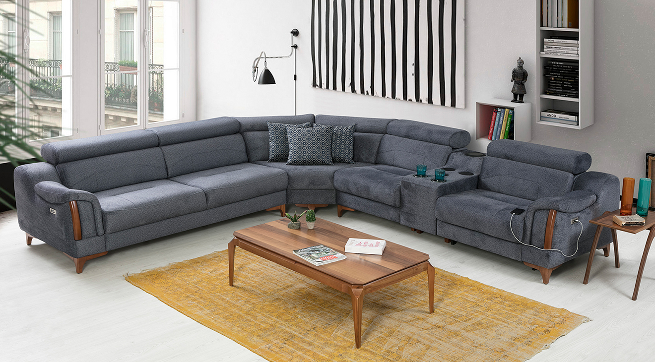 Rio Motorlu Ses Sistemli USB Girişli Köşe Koltuk Takımı Motorlu Köşe Takımları