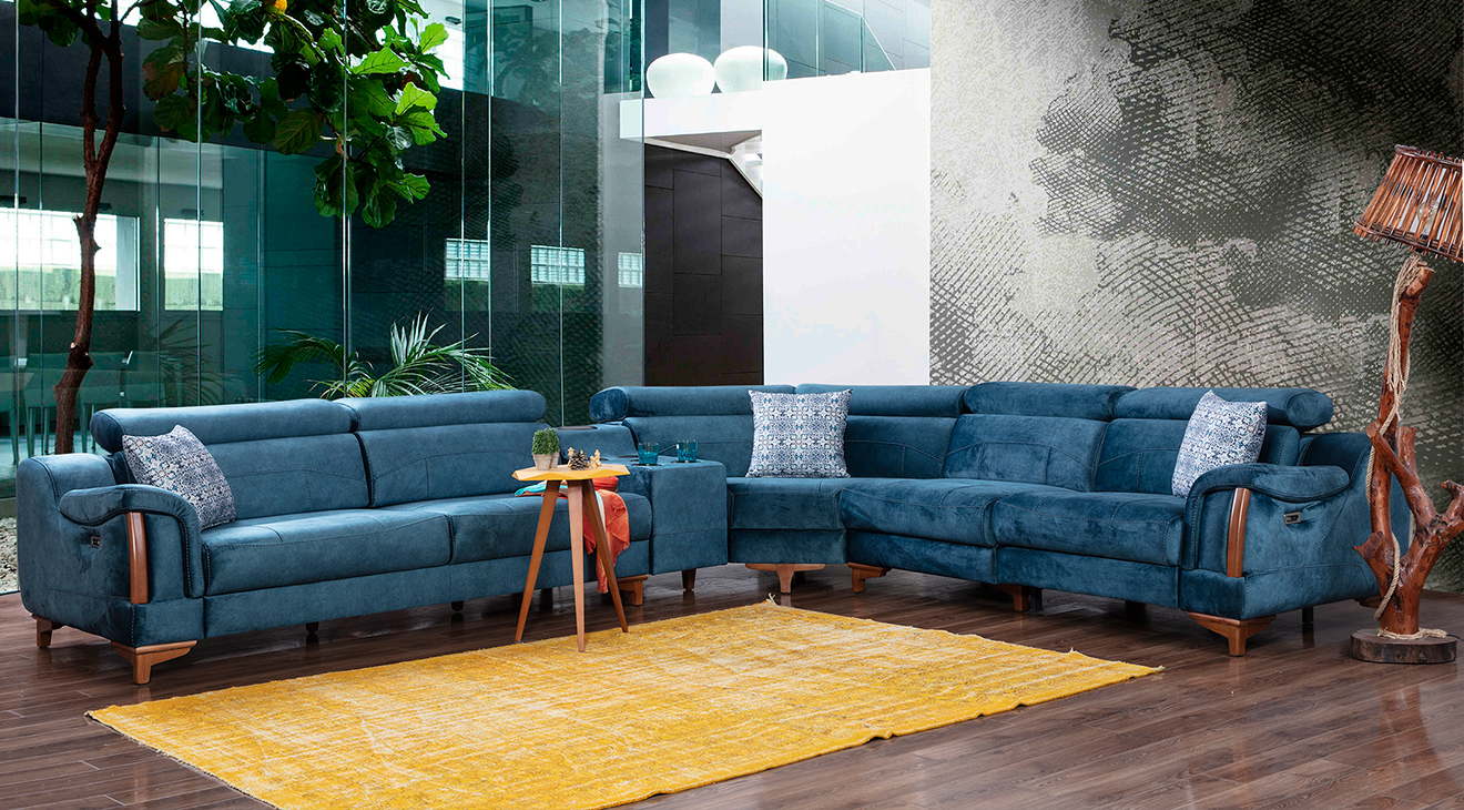 Rio Motorlu Ses Sistemli USB Girişli Köşe Koltuk Takımı 2 Motorlu Köşe Takımları