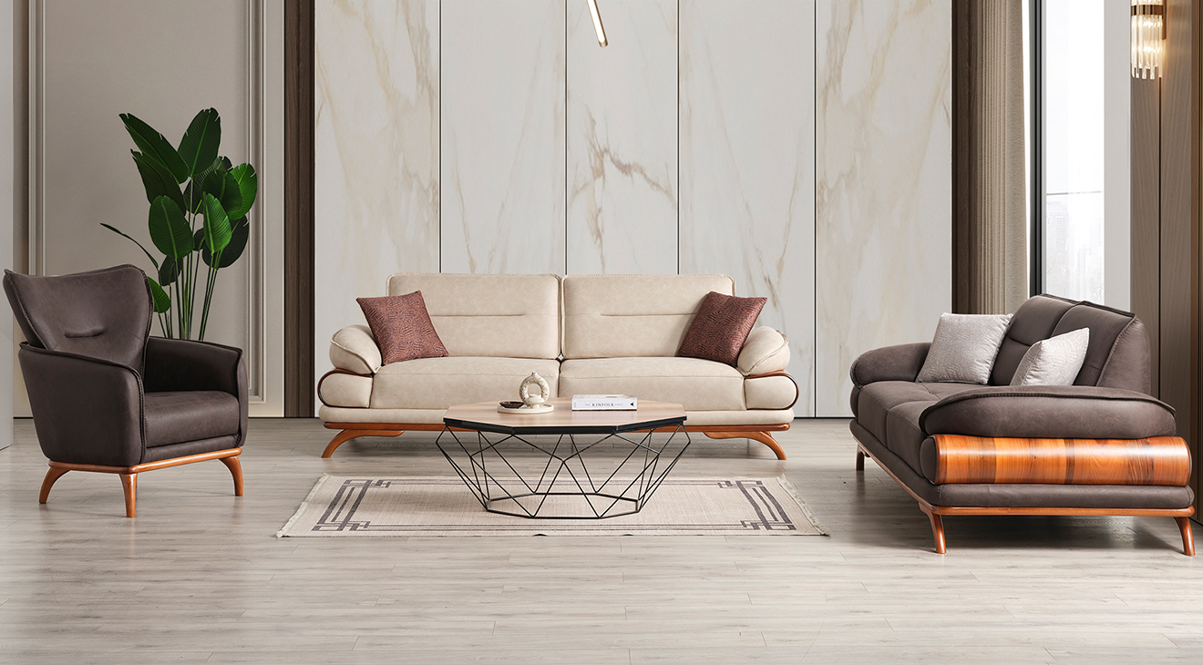 New Oslo Ahşap Ayaklı Yataklı Koltuk Takımı Yataklı Koltuk Takımları