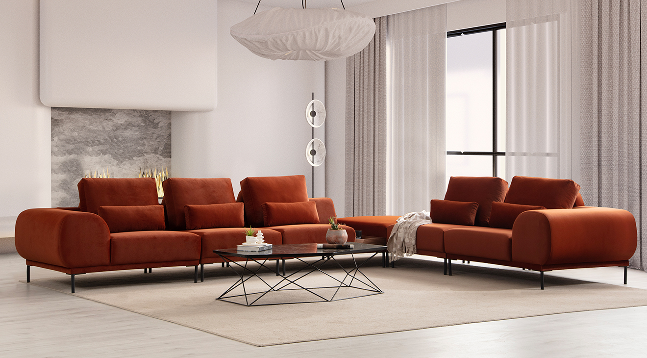 Calyx Sehpalı Modern Köşe Koltuk Takımı Modern Köşe Takımları