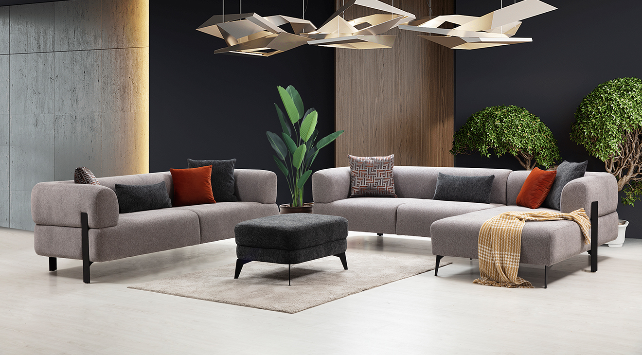 Cratos Kanepeli Köşe Koltuk Takımı Köşe Koltuk