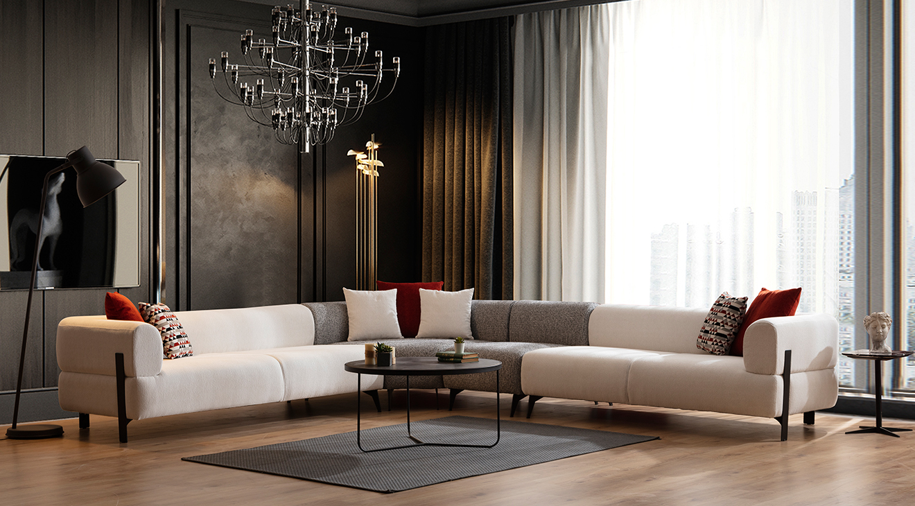 Cratos Modüler Orta Köşe Koltuk Takımı Köşe Koltuk