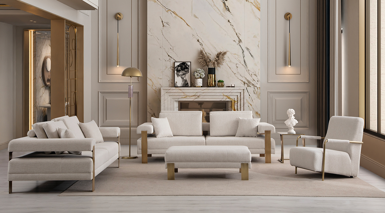 Deep Living Antik Metal Ayaklı Koltuk Takımı Koltuk Takımı