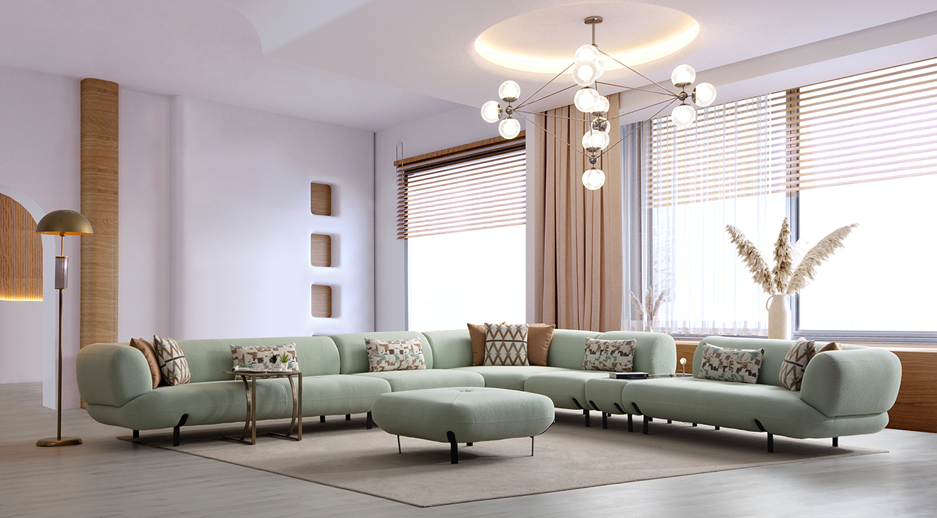 Manetti Modüllü Modern Köşe Koltuk Takımı Modern Köşe Takımları