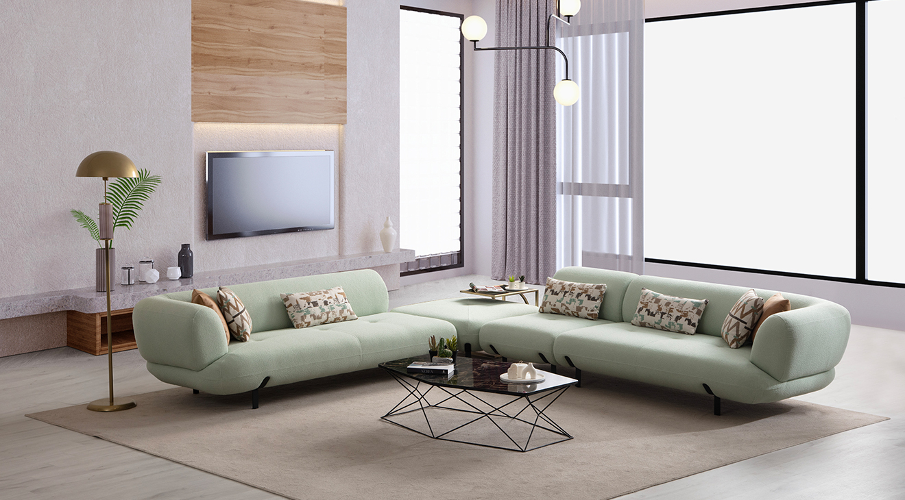 Manetti Modüllü Büyük Köşe Koltuk Takımı Köşe Koltuk