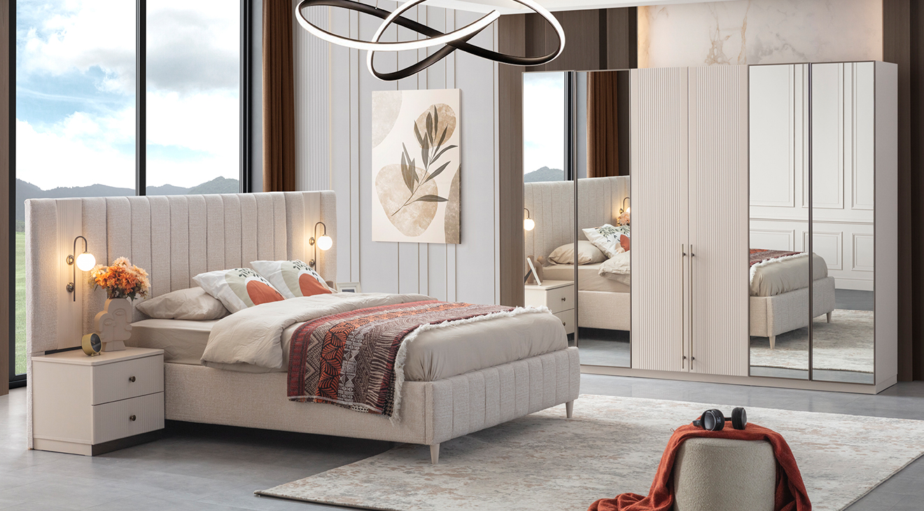 Antik 6 Kapaklı Aytaşı Yatak Odası Takımı Yatak Odası