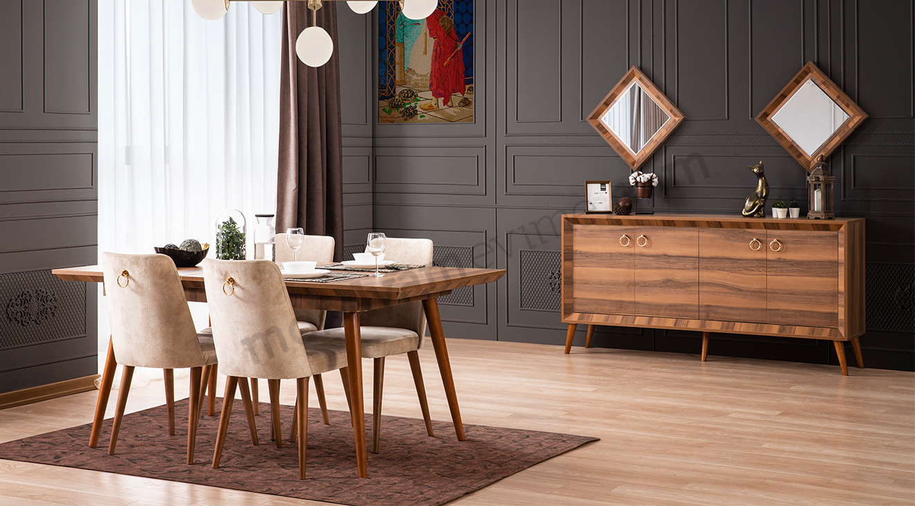 Pera Ceviz Yemek Odası Takımı Yemek Odası