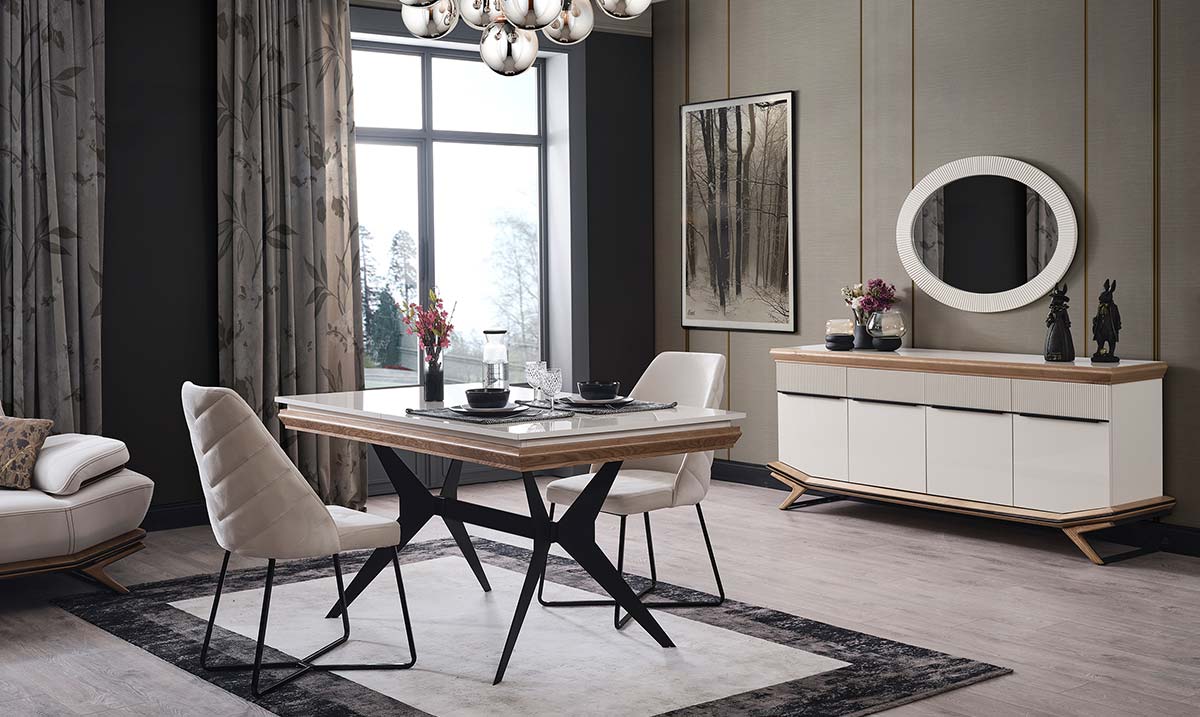 Elize Metal Ayaklı Yemek Odası Takımı Yemek Odası